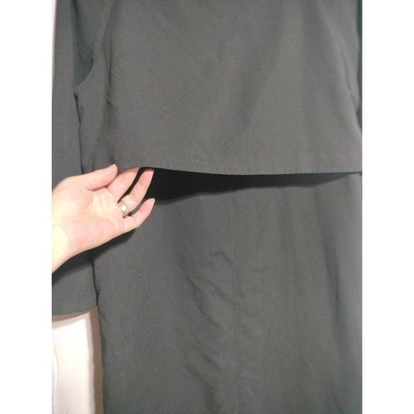 Kristen Blake long black trench coat LG-XL - Picture 3 of 7